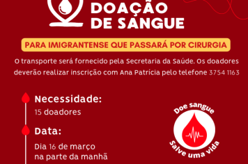 Saúde organiza mutirão para doação de sangue