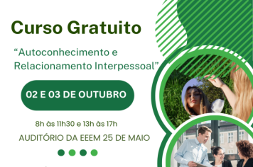 Curso “Autoconhecimento e Relacionamento Interpessoal” é oferecido de forma gratuita em outubro