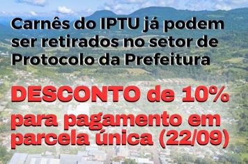 Carnês do IPTU já podem ser retirados