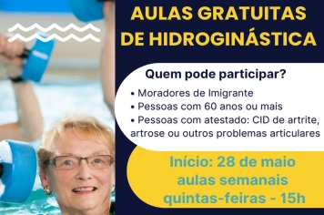 Imigrante abre inscrições para hidroginástica gratuita