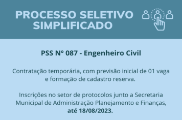 Prefeitura abre seleção para Engenheiro Civil