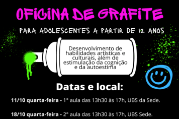 Oficina de Grafite gratuita para adolescentes