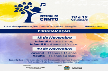 Festival de Canto é nesta semana