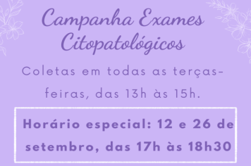 Saúde realiza Campanha de Exames Citopatológicos