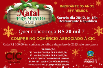 Sorteio de prêmios da CIC será no dia 28 de dezembro na Restaurante República