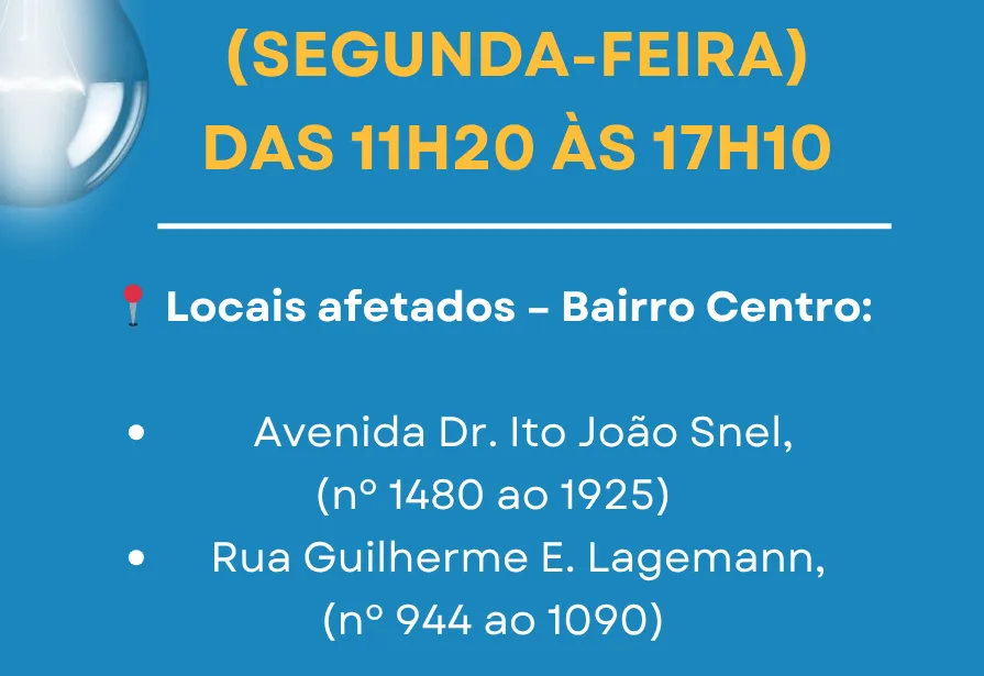 Desligamento Programado de Energia no centro de Imigrante