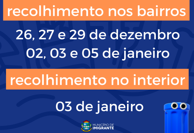 Alteração nos dias de recolhimento do lixo