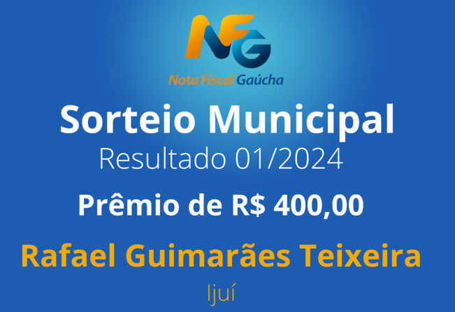 Novo prêmio do NFG Municipal é de R$ 400,00