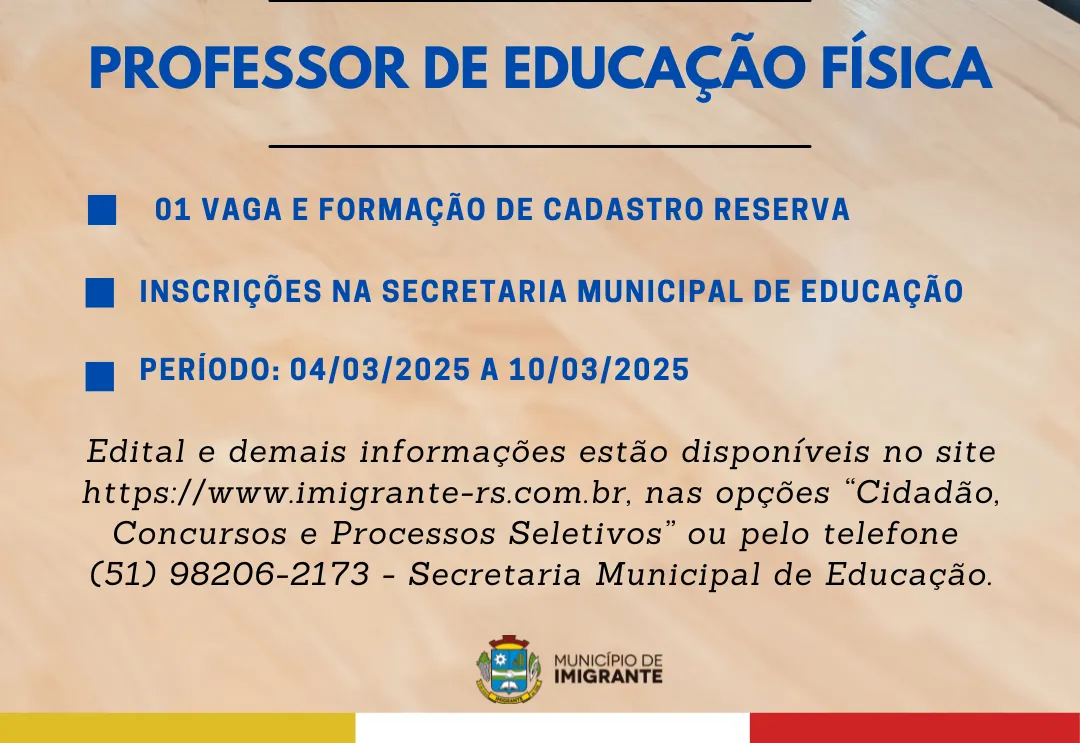 Processo Seletivo Simplificado – Professor de Educação Física