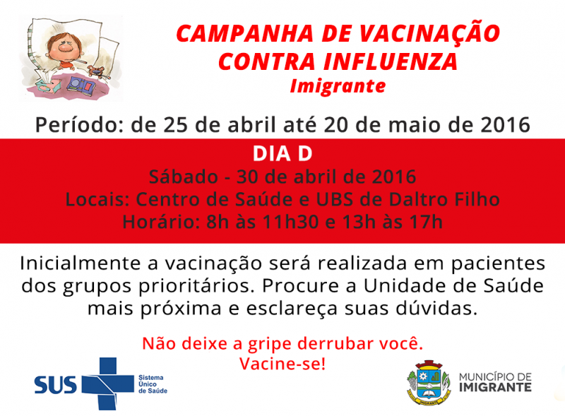 Dia D contra Influenza será no dia 30