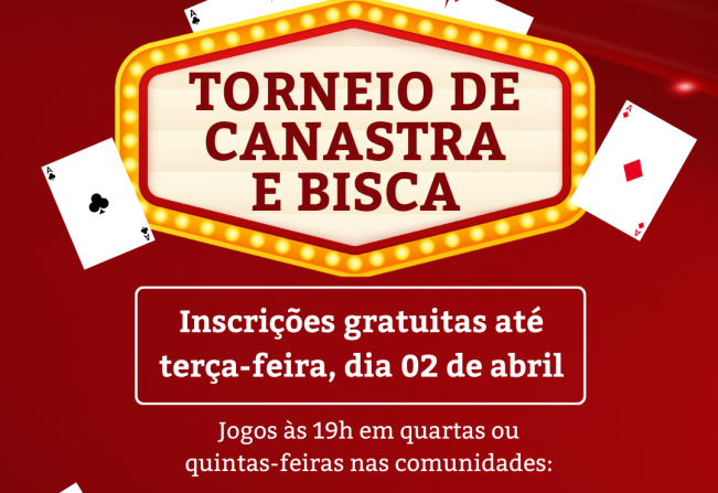 Abertas inscrições para o Torneio de Canastra e Bisca