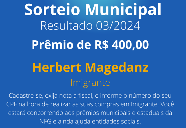 Imigrantense sorteado no NFG